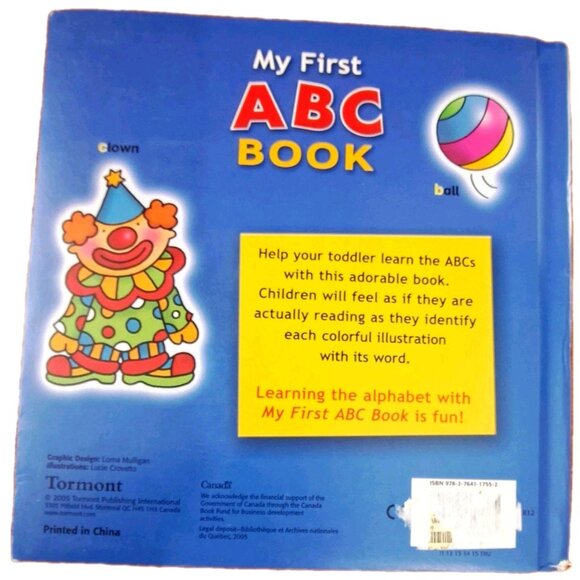 My First ABC Book Alphabet Fun Hard Cover Board Book - Picture 2 of 5